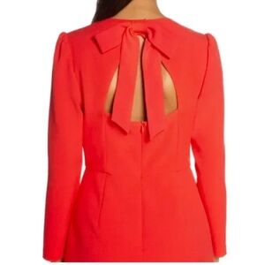 NWOT Eliza J Long Sleeve Bow Back Party Dress Red 14